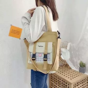 Canvas Bag Cute Large Capacity Handbag Female Mori Harajuku Messenger Bag Shoulder Bag хаки