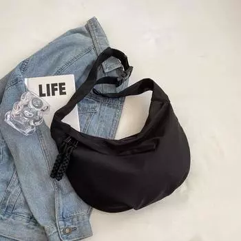 Canvas Bag Women s 2025 New Arrival Fancy Red Dumpling Bag Large Capacity Sports Messenger Bag Summer Backpack Black