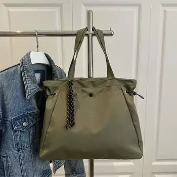 Canvas bag women s 2025 new large-capacity tote bag summer versatile shoulder class bag