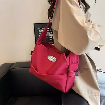 Холщовая сумка, женская сумка через плечо, летняя сумка, простая и универсальная, повседневная, большая вместимость, сумка через плечо для студентов колледжей