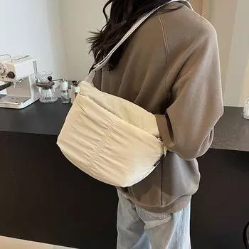 Холщовая сумка женская большая вместительная сумка через плечо для поездок на работу чёрный