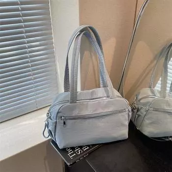 Canvas bag women s large-capacity new summer versatile shoulder underarm bag premium commuter tote bag синий