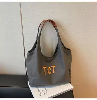 Canvas bag women s large-capacity new summer versatile casual simple shoulder shopping bag college student bag