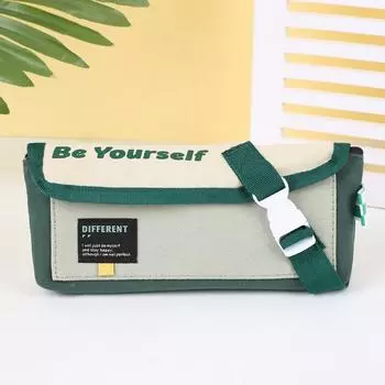 Canvas Double-Layer Pencil Case Dirt Resistant Cartoon Pencil Cases School Supplies Style A