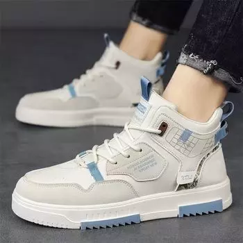Canvas High Top Men s Shoes 2025 New Men s Sports and Leisure White Shoes 40 чёрный