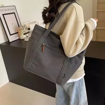 Холщовая сумка-тоут большой вместимости для путешествий через плечо для женщин, мода и отдых 2024, новая сумка из ткани Ruiying, сумка для мамочек на работу