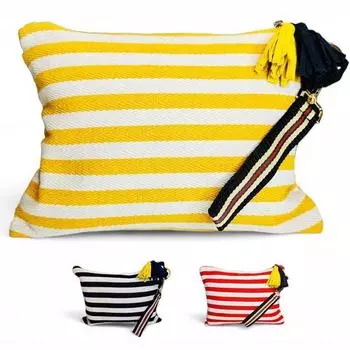 Холщовая косметичка с ремешком на запястье, большая вместимость, для женщин, дорожная косметичка, органайзер для туалетных принадлежностей, косметичка, сумка для кошелька, сумка для принадлежностей повседневного использования чёрный