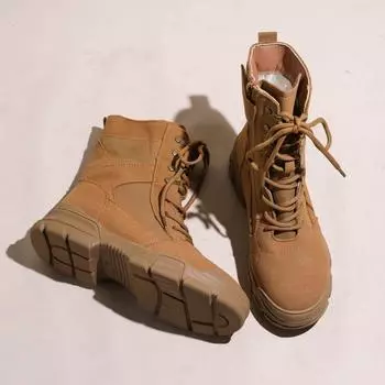 Canvas Martin boots women s new retro outdoor hiking shoes desert boots platform short boots fashion 35