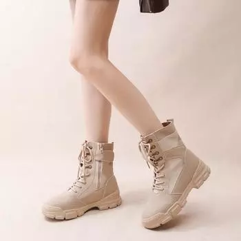 Canvas Martin boots women s new summer boots outdoor leather single boots hiking shoes desert boots platform short boots 40