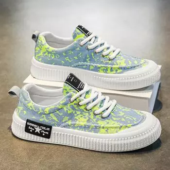 Canvas men s shoes 2024 new summer breathable thin sports and leisure board shoes men s lightweight trend versatile cloth shoes 39 зелёный