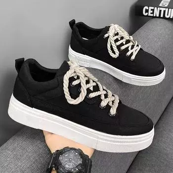 Canvas Men s Shoes 2025 New Four Seasons Breathable Niche Design Versatile Casual Sneakers Student Sports Black Trendy Shoes 39 коричневый