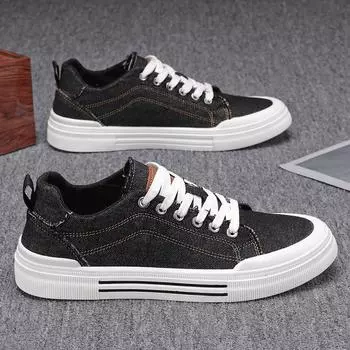 Canvas men s shoes 2025 summer new fashion trend versatile sports shoes youth breathable casual shoes large size shoes 39 синий