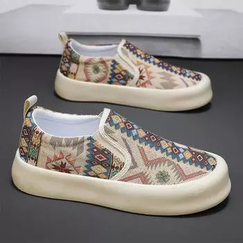 Canvas men s shoes ****** and autumn breathable casual flat shoes men pedal old ******* cloth shoes driving s**t-soled lazy shoes 39 хаки