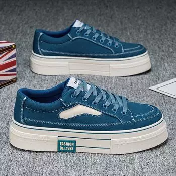 Canvas men s shoes spring 2025 new Korean version trend denim blue board shoes youth sports and leisure cloth shoes 4546 39