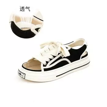 Canvas open-toed sandals women s 2025 summer new women s small fragrant sandals lace-up sports flat-bottomed beach sandals 35