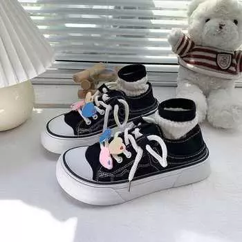 Canvas shoes children versatile niche new thick-soled ugly cute big head leisure sports popular board shoes women 35