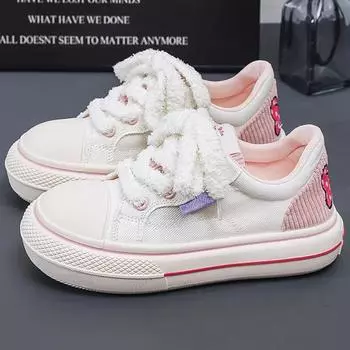 Canvas Shoes for Women Casual Sneakers Women Platform Shoes Designer Shoes Summer New Fashion Ladies Lace Up Zapatos De Mujer 35 бежевый