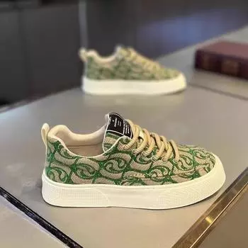 Canvas shoes men s 2024 spring new breathable cloth surface platform casual Internet celebrity versatile men s woven board shoes trendy shoes 39 красный