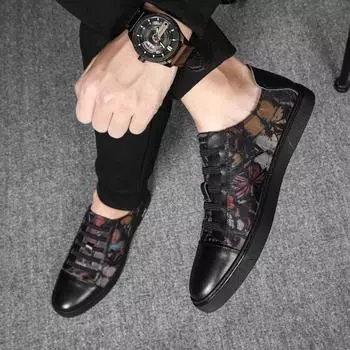 Canvas Shoes Men S Autumn Shoes Trend Men S Casual Shoes Board Shoes Trend British Leather Splicing Cloth Shoes Trend 38