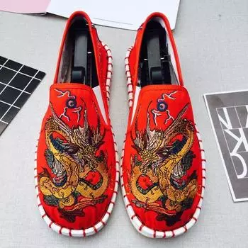 Canvas Shoes Men s Embroidery Breathable Casual Shoes 36