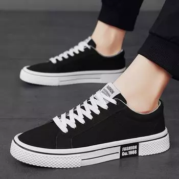 Canvas shoes men s new summer breathable casual flat baseplate shoes youth sports low-top lace-up cloth shoes trendy shoes 39