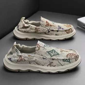 Canvas shoes men s shoes 2025 new summer casual versatile one-pedal old Beijing cloth shoes men s soft-soled lazy tide shoes 39