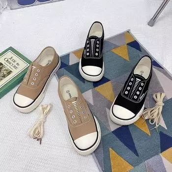 Canvas shoes men s spring new men s board shoes casual sports canvas shoes Hong Kong style students casual one-pedal cloth shoes 39