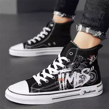 Canvas shoes men s summer breathable classic high-top casual sneakers student youth trend cloth shoes 2024 new 39