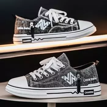 Canvas shoes student youth board shoes low-top flat men s shoes spring 2025 new versatile casual trendy shoes men s 39