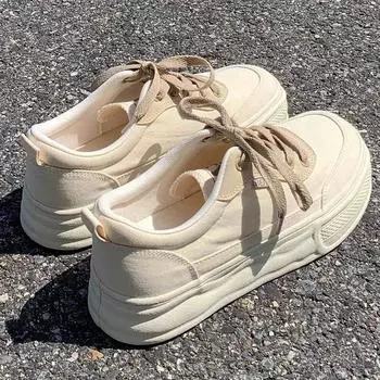 Canvas shoes women s 2024 spring new student Korean version versatile big head shoes casual breathable dissolving board shoes trendy shoes 35