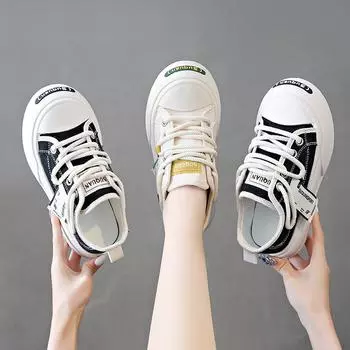 Парусиновые туфли женские летние новые универсальные студенческие туфли с плоской подошвой Open Smile Board Shoes повседневная женская обувь 35