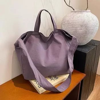 Canvas tote bag new literary lazy wind light armpit bag large capacity daily simple messenger bag women чёрный