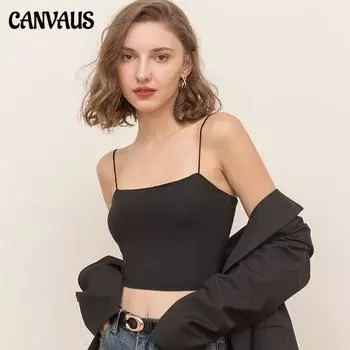 CANVAUS модальный короткий галстук на груди камзол женский цельный топ с внутренней трубкой женский S белый