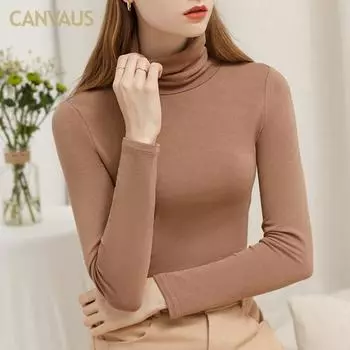 CANVAUSU новая женская теплая и бархатная рубашка с ворсом и высоким воротником, женская осенняя рубашка S чёрный