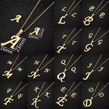 CANXING 26 ожерелья с буквами из нержавеющей стали, цвета: золотистый, серебряный цвет, колье, начальный кулон, ожерелье и серьги, комплект, женские цепочки, ювелирные изделия Z