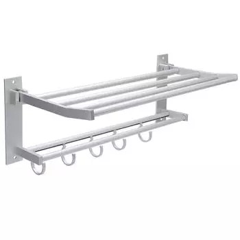 CANXING 2-уровневая вешалка для полотенец для ванной комнаты, настенное крепление, органайзер для туалета и душа в отеле 50cm серебряный