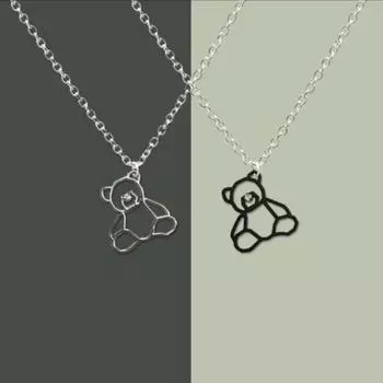 CANXING черно-белое ожерелье с медведем с вырезом, ожерелье с подвеской для женщин и мужчин, подруга, пара, любовник, ювелирное изделие, подарок 1 PC