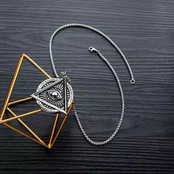 CANXING Око Провидения масонское ожерелье от сглаза из нержавеющей стали талисман знак медальон подарки 1 PCS