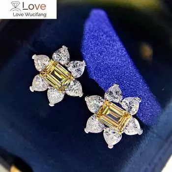 CAOSHI изящные серьги-гвоздики с желтым кристаллом для женщин, темпераментные женские аксессуары для церемонии помолвки, элегантные женские украшения
