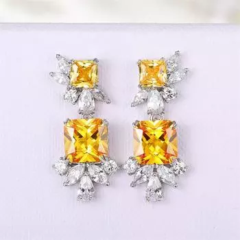 Caoshi Изысканные серьги-подвески Женские роскошные модные украшения с ослепительным кристальным темпераментом Благородные женские аксессуары Подарок