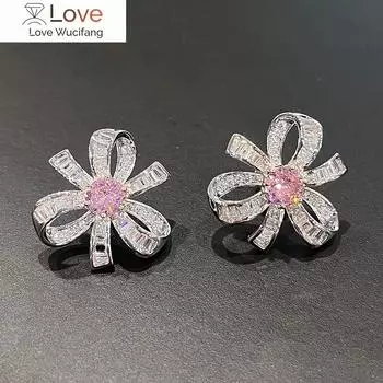 CAOSHI милые серьги-гвоздики с цветком для женщин, ослепительные циркониевые украшения, милые повседневные аксессуары для девушек с нежным дизайном