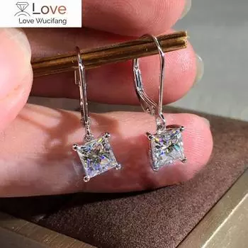 CAOSHI модные роскошные квадратные кубические циркониевые серьги-подвески элегантные украшения для помолвки для женщин стильное повседневное сочетание белый