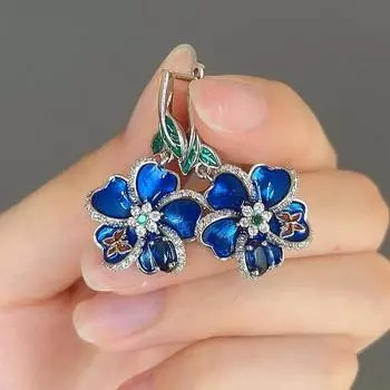 Caoshi Необычные серьги-капли для женщин, нежные цветочные украшения для юбилея, элегантные темпераментные женские аксессуары, подарок