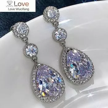 CAOSHI Нежные темпераментные серьги-подвески для женщин Изысканные женские блестящие циркониевые элегантные женские аксессуары для свадебной вечеринки