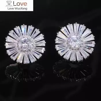 CAOSHI ослепительные полностью выложенные циркониевые кристаллы серьги-гвоздики для женщин в форме цветка модные свадебные украшения для вечеринок подарок дропшиппинг белый