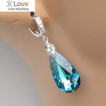 CAOSHI яркие серьги-подвески с синим кристаллом, женские украшения для вечеринок, нежные дизайнерские аксессуары для женщин, модный подарок на свадьбу для леди