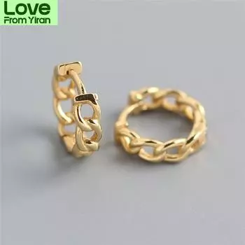 Caoshi Стильные серьги-кольца для женщин и мужчин, изысканный дизайн цепочки, серебристый цвет/золотой цвет, модные аксессуары для вечеринок, простые ювелирные изделия