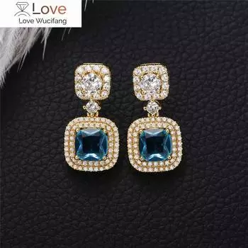 CAOSHI темпераментные женские серьги-капли с ярко-синим цирконием, изящные дизайнерские аксессуары для вечеринок, роскошные ювелирные изделия для вечеринок