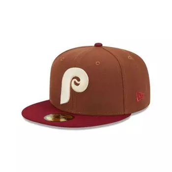 Cap 59FIFTY Philadelphia Phillies Harvest 59FIFTY Fitted Cap 60426578 Hat Brown [New Era] [Item]