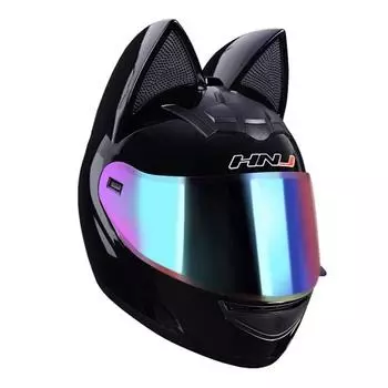 Capacete Casque Moto Мотоциклетный анфас шлем женские мото шлемы с ушками индивидуальный мотоциклетный шлем кошачий шлем с ушами мотокросс M